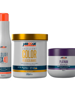 Kit Platinado Jaboque Brasil Pó Descolorante + Água Oxigenada 40 + Máscara Hidratante