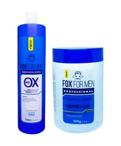 Kit Pó Descolorante 500g + Ox 40v 1 Litro Fox For Men