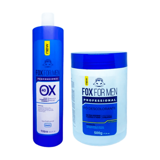 Kit Pó Descolorante 500g + Ox 40v 1 Litro Fox For Men