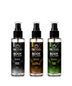 Kit com 3 Body Splash Masculino Fox For Men 100ml Cada Amadeirado Floral e Aromático